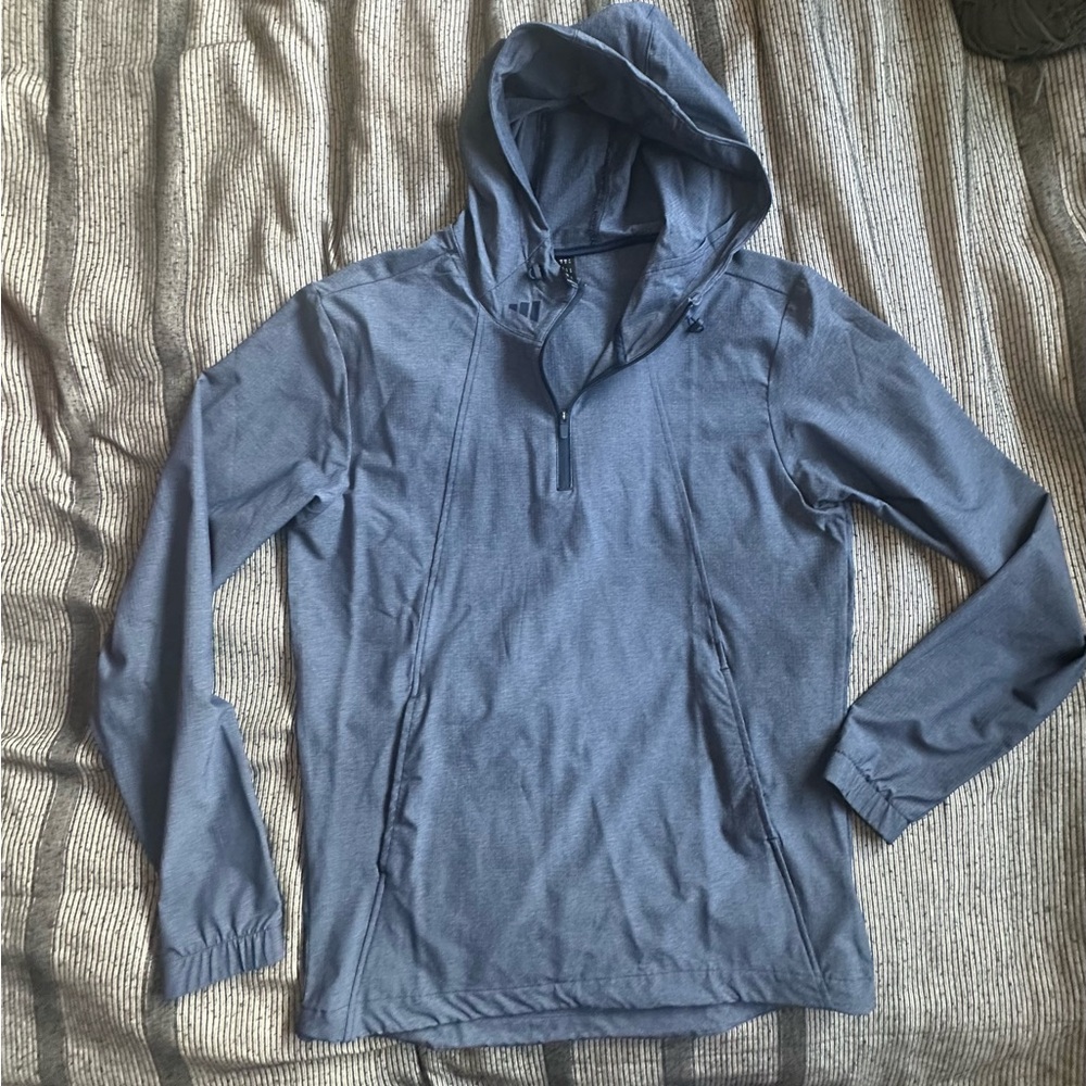 NWOT Men’s Adidas Blue Hooded Pullover